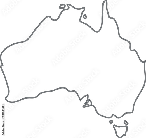 Vector Map of Australia with Internal Divisions