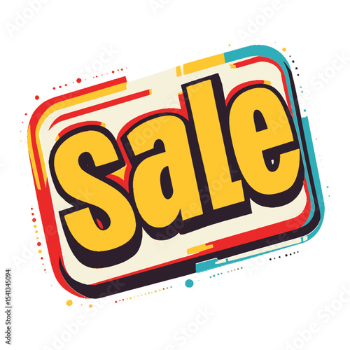 colorful "Sale" text in a vibrant bubble with dynamic lines and shapes, ideal for e-commerce sites, promotional blogs, or marketing campaigns.

