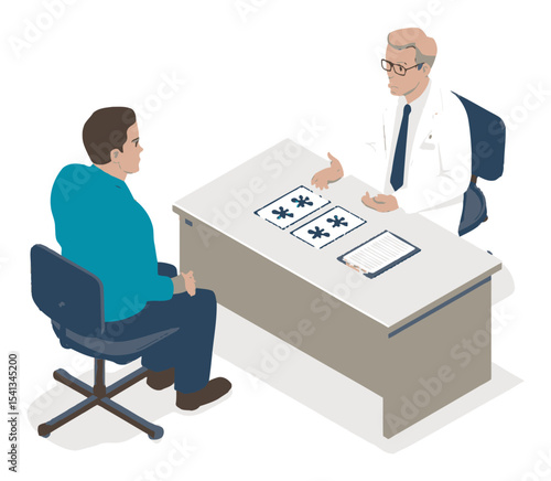 Doctor Consultation Session with Patient at an Office Desk