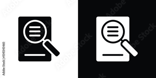 Overview icon in flat black solid vector set