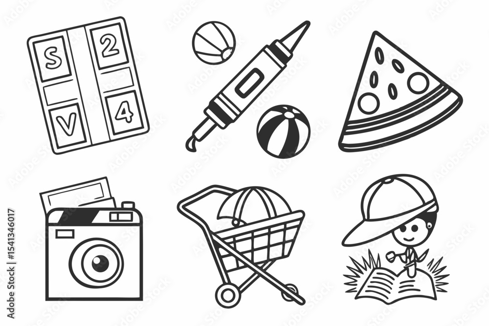 Fototapeta premium set of icons of laundry