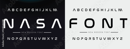 Design Modern abstract digital alphabet font. Minimal technology typography, Creative urban sport fashion futuristic font and with numbers. vector illustration.