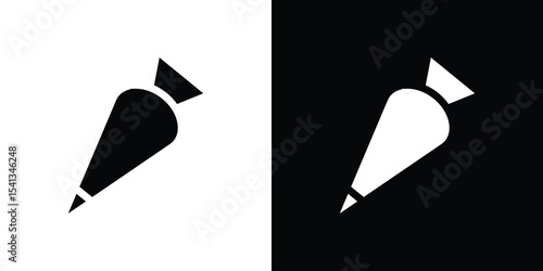 Pastry bag icon in flat black solid vector set