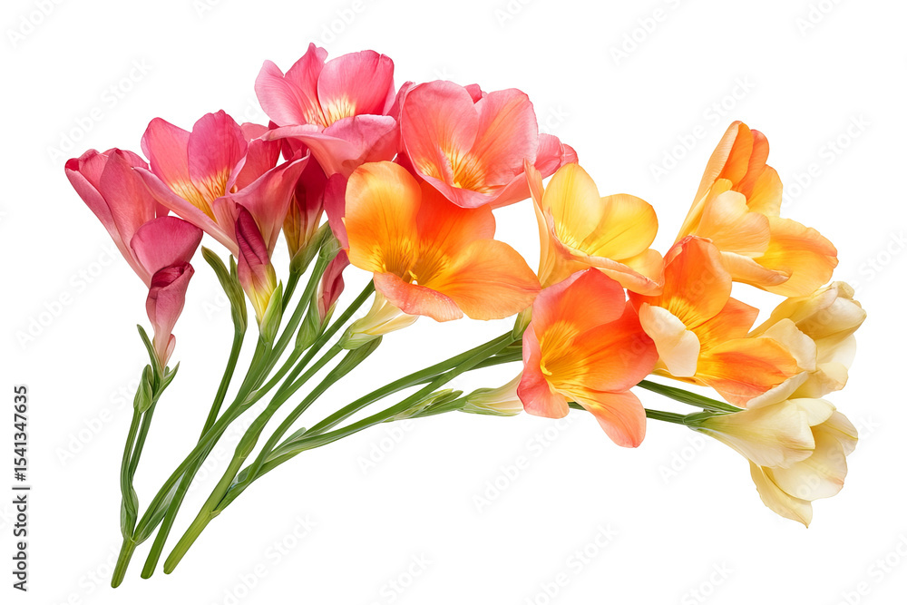 High-resolution freesia flower cluster isolated on transparent background — seamless PNG cutout ideal for wedding invitations, scrapbooking, and elegant botanical overlays High-resolution freesia flower cluster isolated on transparent background — seamless PNG cutout ideal for wedding invitations, scrapbooking, and elegant botanical overlays