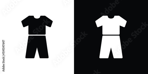 Pijama icon in flat black solid vector set