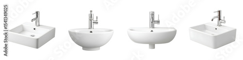 Modern minimalist bathroom sinks with faucets