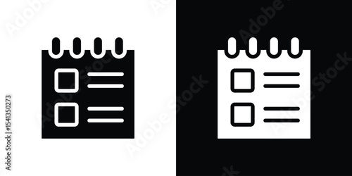 Reservation icon in flat black solid vector set