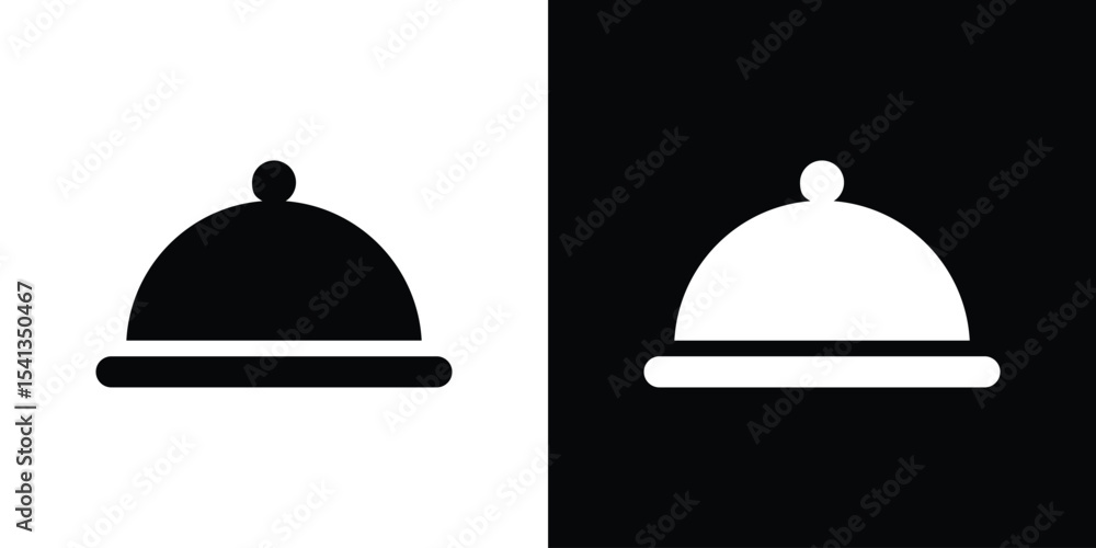 Fototapeta premium Restaurant Tray icon in flat black solid vector set
