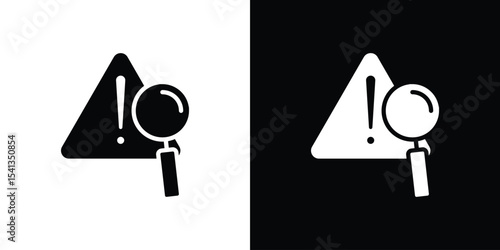 Risk analysis icon in flat black solid vector set
