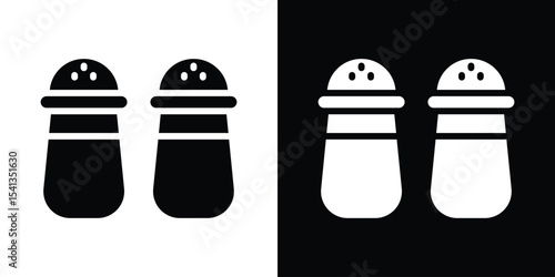 Salt pepper icon in flat black solid vector set