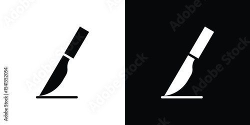 Scalpel path icon in flat black solid vector set