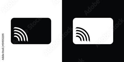 Screencast icon in flat black solid vector set