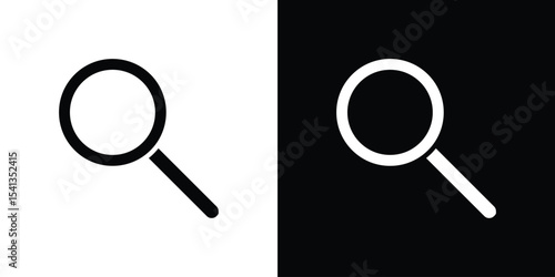 Search icon in flat black solid vector set