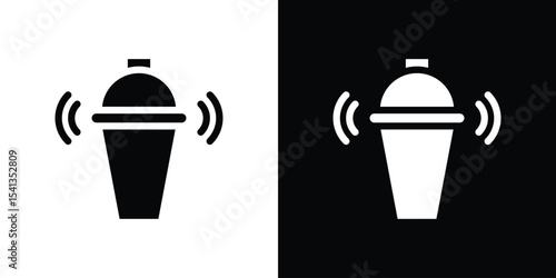 Shaker icon in flat black solid vector set