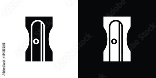 Sharpener icon in flat black solid vector set