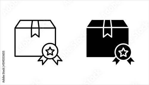 Quality Product Icon Set, Box line icons. Package, delivery boxes, vector illustration on white background