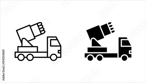 Missiles rocket iconы set. Military Equipment, Atomic War, vector illustration on white background
