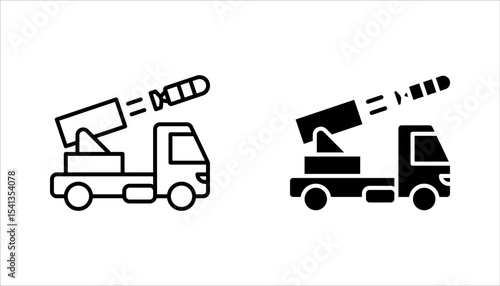 Missiles rocket iconы set. Military Equipment, Atomic War, vector illustration on white background