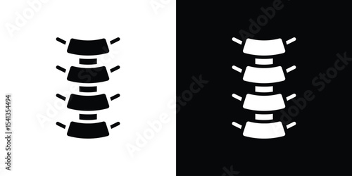 Spinal column icon in flat black solid vector set