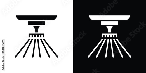 Sprinkler icon in flat black solid vector set