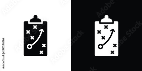 Tactics icon in flat black solid vector set