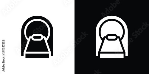 Tomography icon in flat black solid vector set