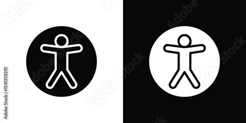 Universal access icon in flat black solid vector set