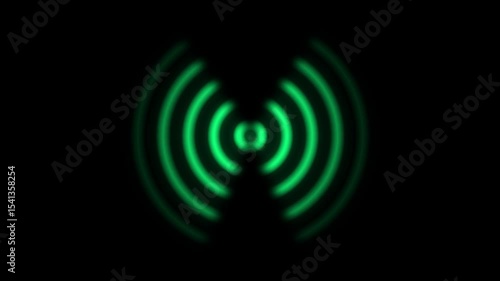 Signal waves motion graphics with black screen background . 4k video animation .