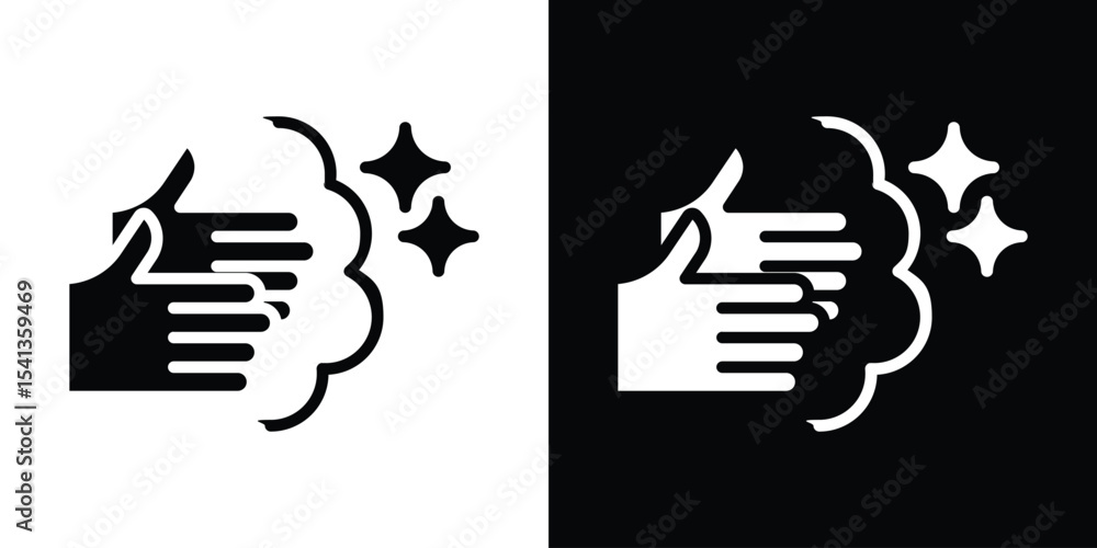 Obraz premium Wash your hands icon in flat black solid vector set