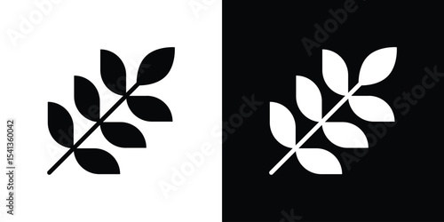 Wheat grain icon in flat black solid vector set