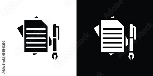 Wills and trusts icon in flat black solid vector set