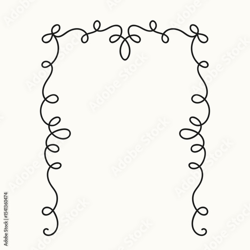 Retro frames made of ribbons and baets. Vector simple hand drawn illustration.