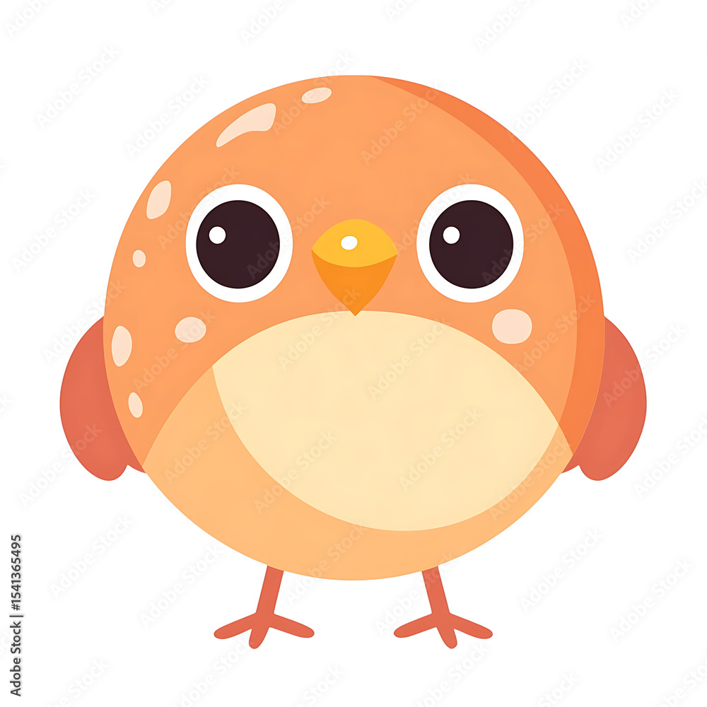 Obraz premium Adorable Cartoon Bird Illustration Cute Orange Chick Design