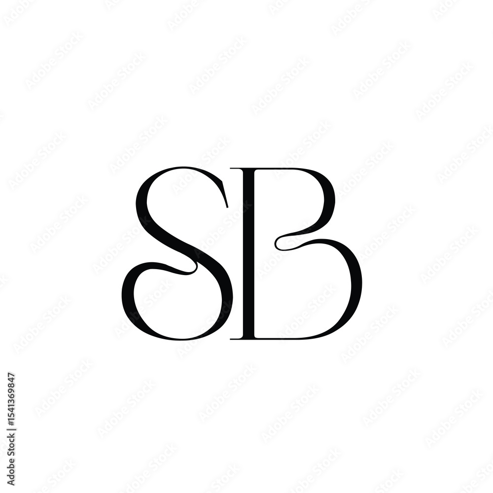 SB monogram logo design letter text name symbol monochrome logotype alphabet character simple logo SB monogram logo design letter text name symbol monochrome logotype alphabet character simple logo