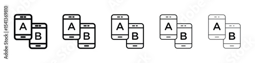 A B testing icon for mobile concept and web design.