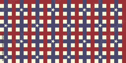 Vintage red and blue gingham – 4th of July seamless