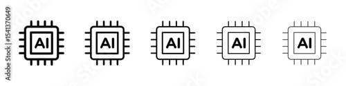 AI icon for mobile concept and web design.