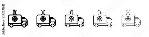 Ambulance icon for mobile concept and web design.