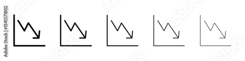 Arrow trend-down icon for mobile concept and web design.