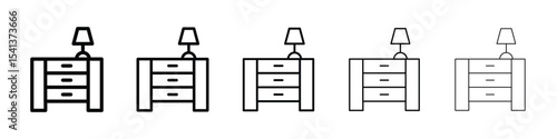 Bedside table icon for mobile concept and web design.
