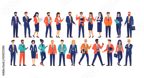 Diverse Group of Business Professionals in Formal Attire