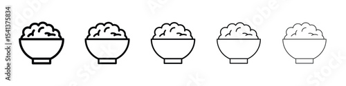 Bowl rice icon for mobile concept and web design.