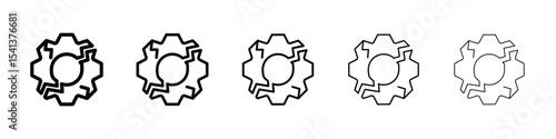 Broken gear icon for mobile concept and web design.