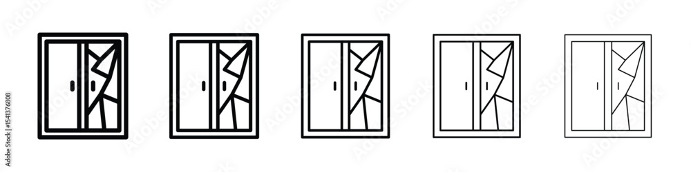 Naklejka premium Broken window icon for mobile concept and web design.