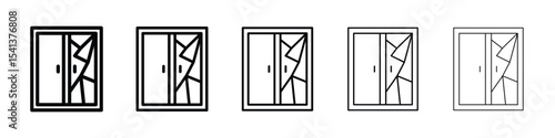 Broken window icon for mobile concept and web design.