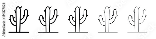 Cactus icon for mobile concept and web design.