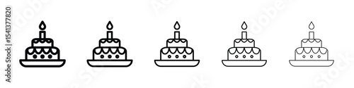 Cake birthday icon for mobile concept and web design.