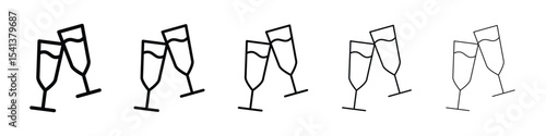Champagne Glass icon for mobile concept and web design.
