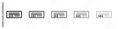 Cheque icon for mobile concept and web design.