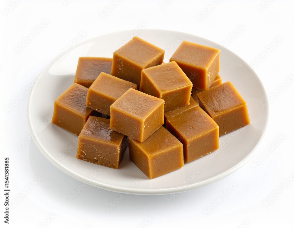 Fudge on a plate.
Fudge on a plate.